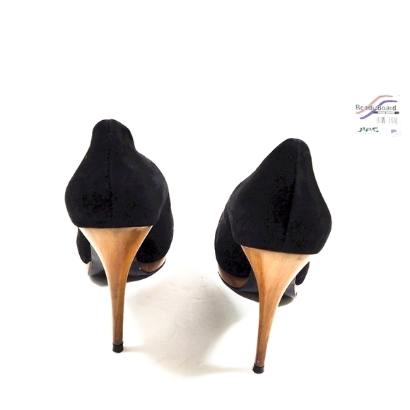 Zara women collection black platform peep toes high heels suede shoes Size: 6.5 - Picture 4 of 5